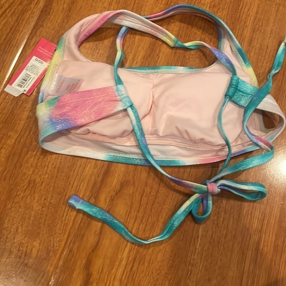 Tie Dye Bikini Top D/DD Adjustable Women’s Swim Top NWT - Picture 4 of 7